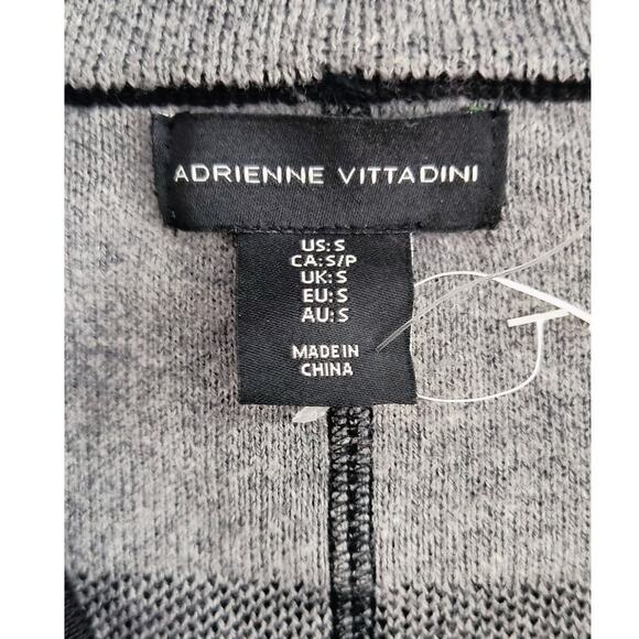 Adrienne Vittadini Cardigan Women's Size S Black Gray Check Full Zip Pockets - Picture 2 of 12